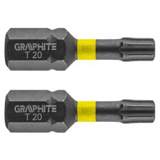 Graphite torziós ütvecsavarozó bit tx20 x 25mm, 2db.