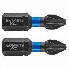 Graphite torziós ütvecsavarozó bit pz2 x 25mm, 2db.