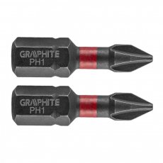 Graphite torziós ütvecsavarozó bit ph1 x 25mm, 2db.