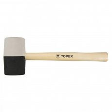 TOPEX Gumikalapács 63mm/680g, fekete-fehér, fa nyél