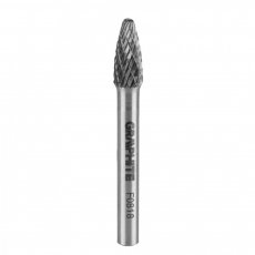 Graphite keményfém marófej, type f csúcsíves, 8 x 18 mm, szár méret: 6 x 45 mm