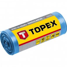 Topex szemeteszsák 120 l, kék, 10 db, nagyon erős, méretek:70x110 cm, vastagság: 40 mic, ldpe fólia
